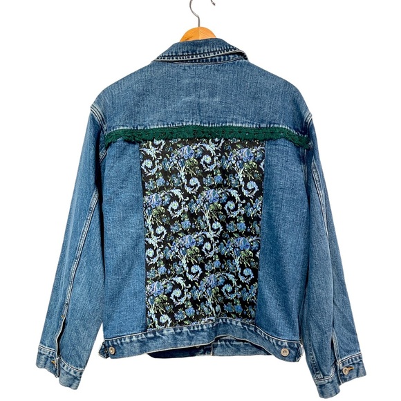 Eddie Bauer Jackets & Blazers - ONE of a kind Eddie Bauer reworked brocade jean jacket - size Small